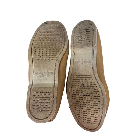 Minnetonka Tan Leather Beaded Moccasins - Picture 5 of 10